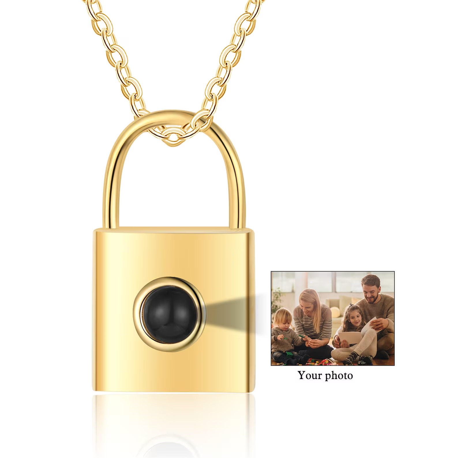Loveyoufancy Loveyoufancy Custom Lock-on Photo Projection Necklace