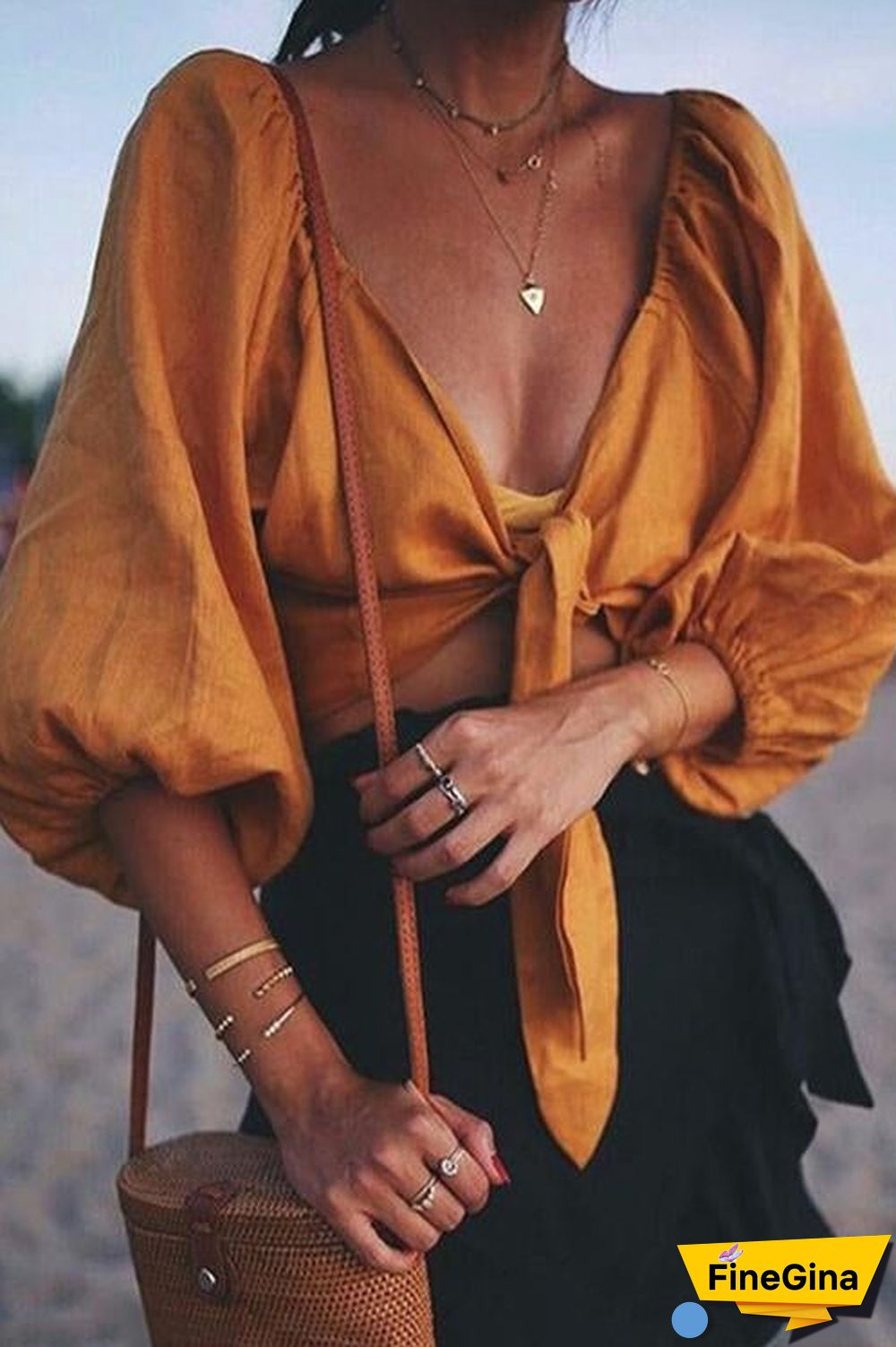 In the Breeze Puff Sleeve Crop Top
