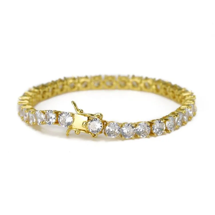 5MM Gold Iced Out Tennis Bracelet