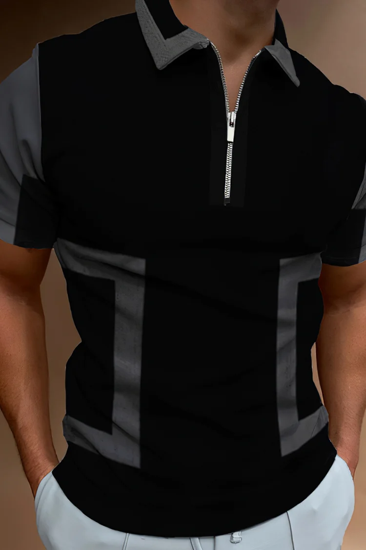 Tiboyz Stylish Men's Colorblock Cozy Polo Shirt