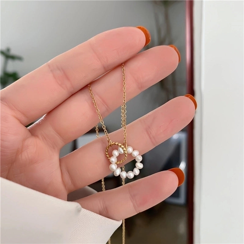 Elegant Lady Geometric 304 Stainless Steel 18K Gold Plated Plating Pendant Necklace