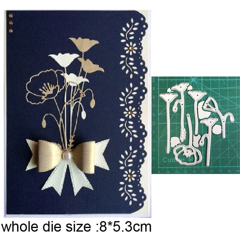 Craft Metal Cutting Dies Cut Die Mold Wildflower Flower Leaf Decoration Scrapbooking Dies Knife Mould Blade Punch Stencils Dies