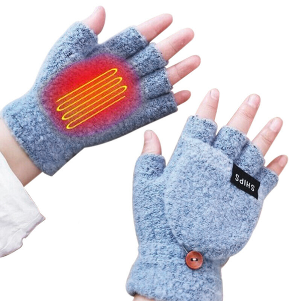 USB Electric Heating Half-Finger Gloves