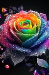 Luxury AB Velvet Diamond Painting Kit - Rainbow Flower