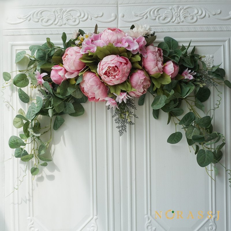 Artificial Roses And Peonies Swag Spring Garland Lintel Decoration 