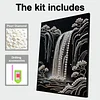 Kits d&rsquo;art en perles de cascade DIY avec cadre 30x40cm pour adultes