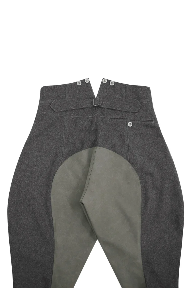   Wehrmacht German M1936 Stone Grey Wool Mounted Troops Riding Breeches German-Uniform