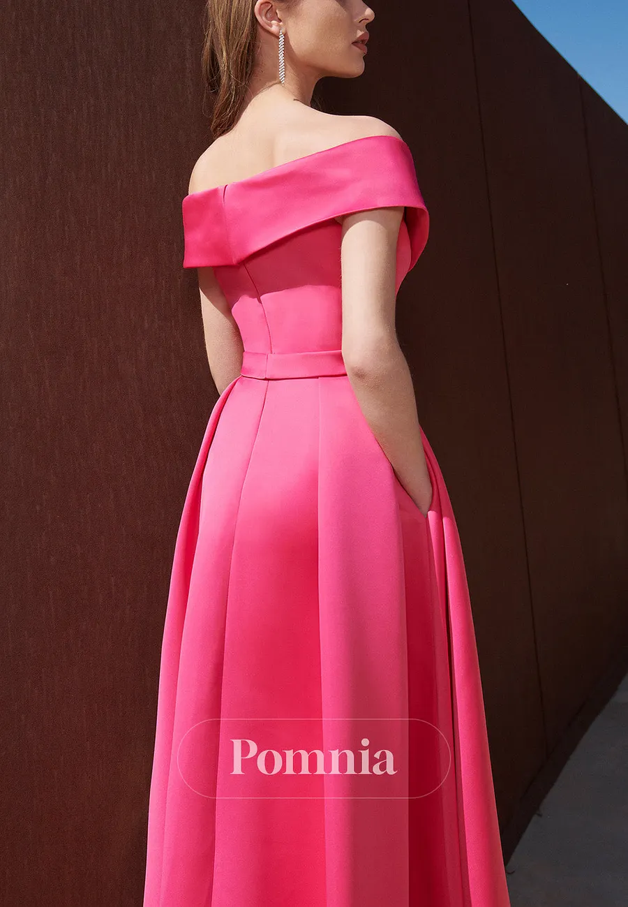 P9185 - A-Line Strapless Empire-Waist V-Neck Pleated Long Cocktail Dress  Wedding Guest Dress