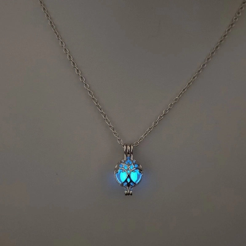 Luminous Hollow Diy Cage Christmas Tree Women’s Necklace