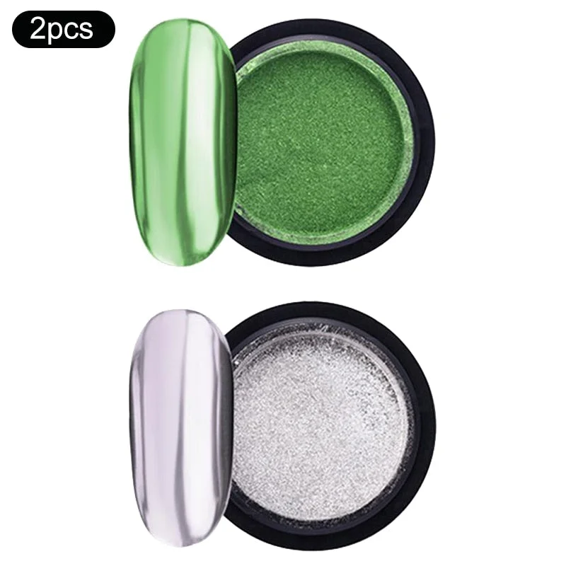 1 Box Rose Sliver Bubble Mirror Powder Metallic Nail Art Glitter iridescent Chrome Dust Sparkling Flakes Pigment Decoration