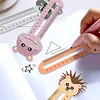 (US Only)6pcs Cartoon Animal Pattern 2D/Flat DIY Diamond Painting Ruler Bookmark Set