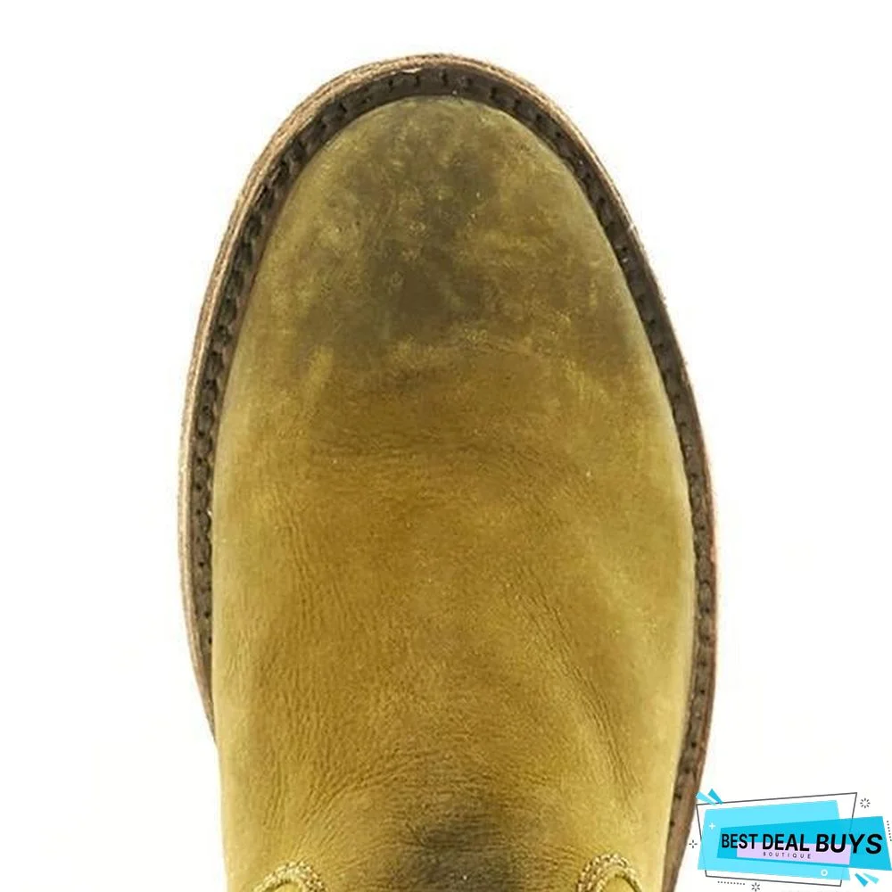 Chunky Heel Women Ankle Martin Boots