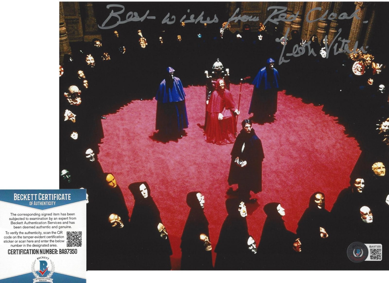 LEON VITALI SIGNED 'EYES WIDE SHUT' THE RED CLOAK 8x10 Photo Poster painting B BECKETT COA BAS