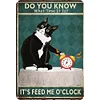 Alarm Clock Cat - Vintage Metal Signs(12*16Inch) - Cat