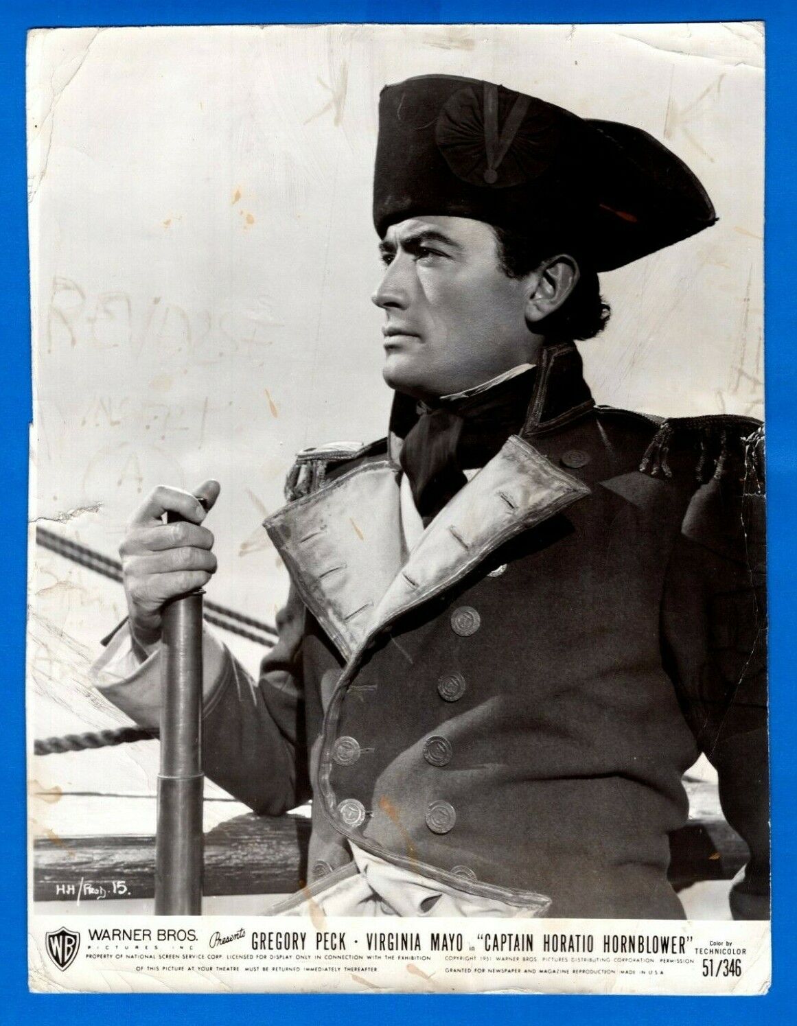 GREGORY PECK Actor Vintage 7.5x9.75 Promo Photo Poster painting 1951 CAPTAIN HORATIO HORNBLOWER