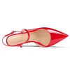 啦啦啦65mm Women Slingback Pumps Ankle Strap Jenlove Stiletto Mid Heel Close Pointed Toe Dress Red Bottoms Shoes  James Yang
