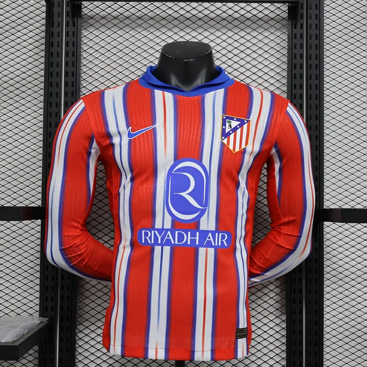 2024/25 Atletico Madrid Home Player Version Long Sleeve Jersey 1:1 Thai Quality
