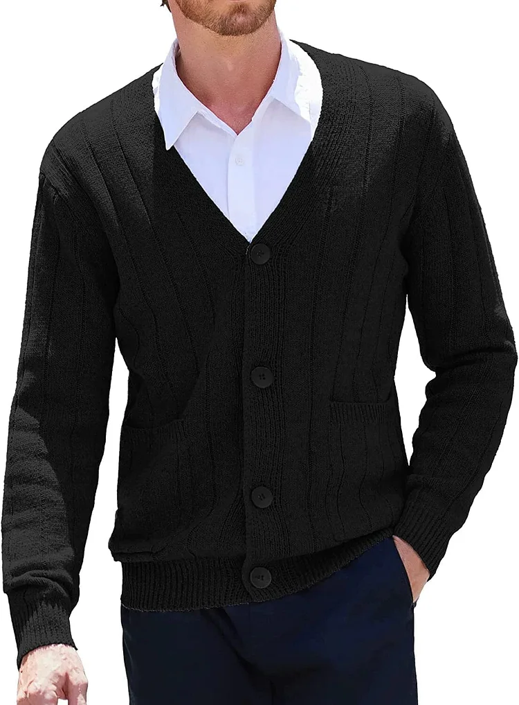 Cardigan Knit V Neck Button up Sweaters (US Only) QueenFunky