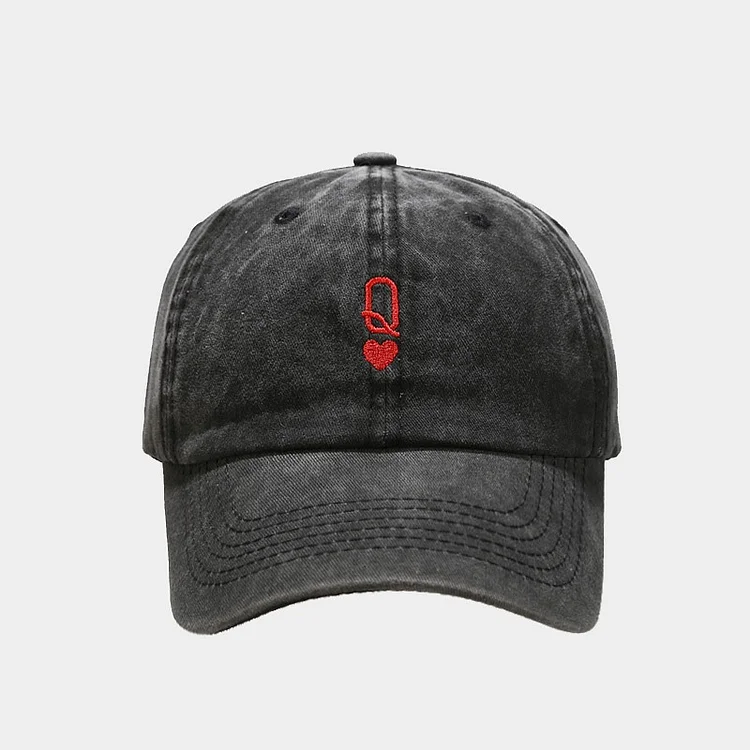 Letters Embroidery Baseball Cap Men Washed Cotton Trucker Hat Women Playing Card Pattern Snapback Hip Hop Caps