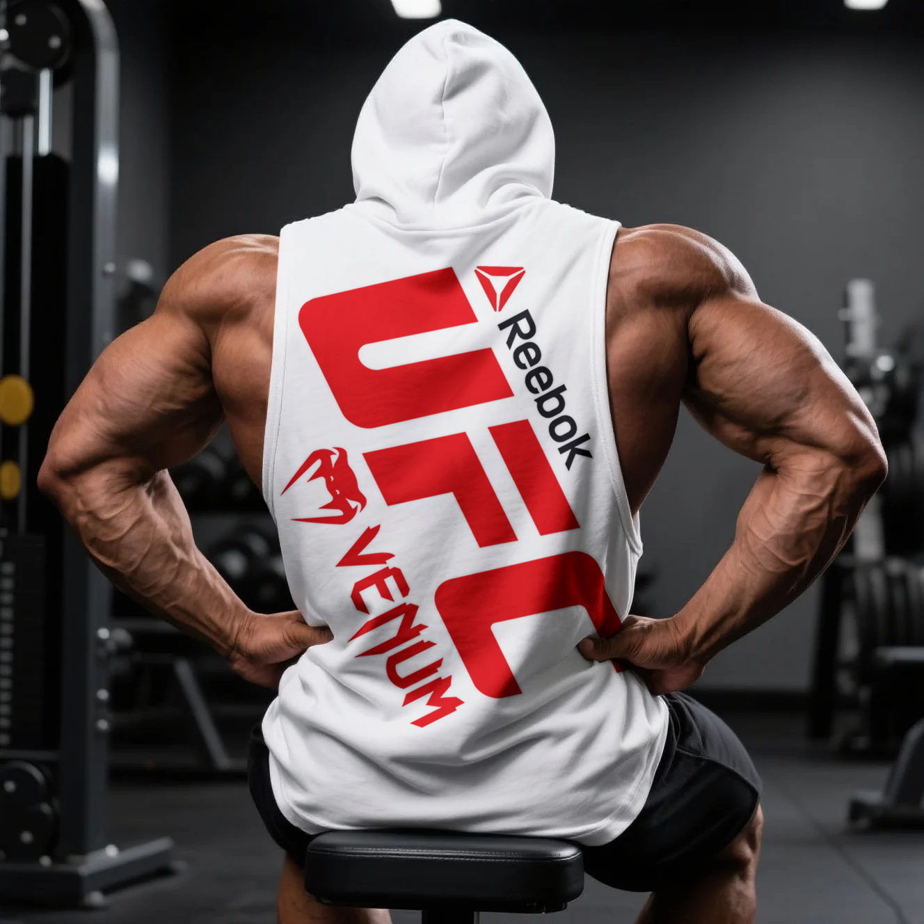 Large Loose Fit Comfortable Breathable Hooded Sleeveless Top Fitness Sports Ultimate Fighting Hooded T-shirt / TECHWEAR CLUB / Techwear