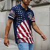 America 250th Anniversary American 1776-2026 Shirt Breathable Stylish Printed Polo Shirt Multi-Purposes Versatile Patriotic Polo Shirt for Friends Family Patriotic Compatriots