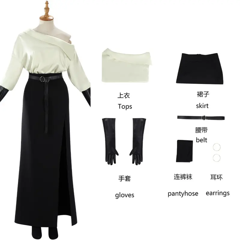 [Wetrose] Pre-Order Black Suit Game Outfit Dress Cosplay Costume