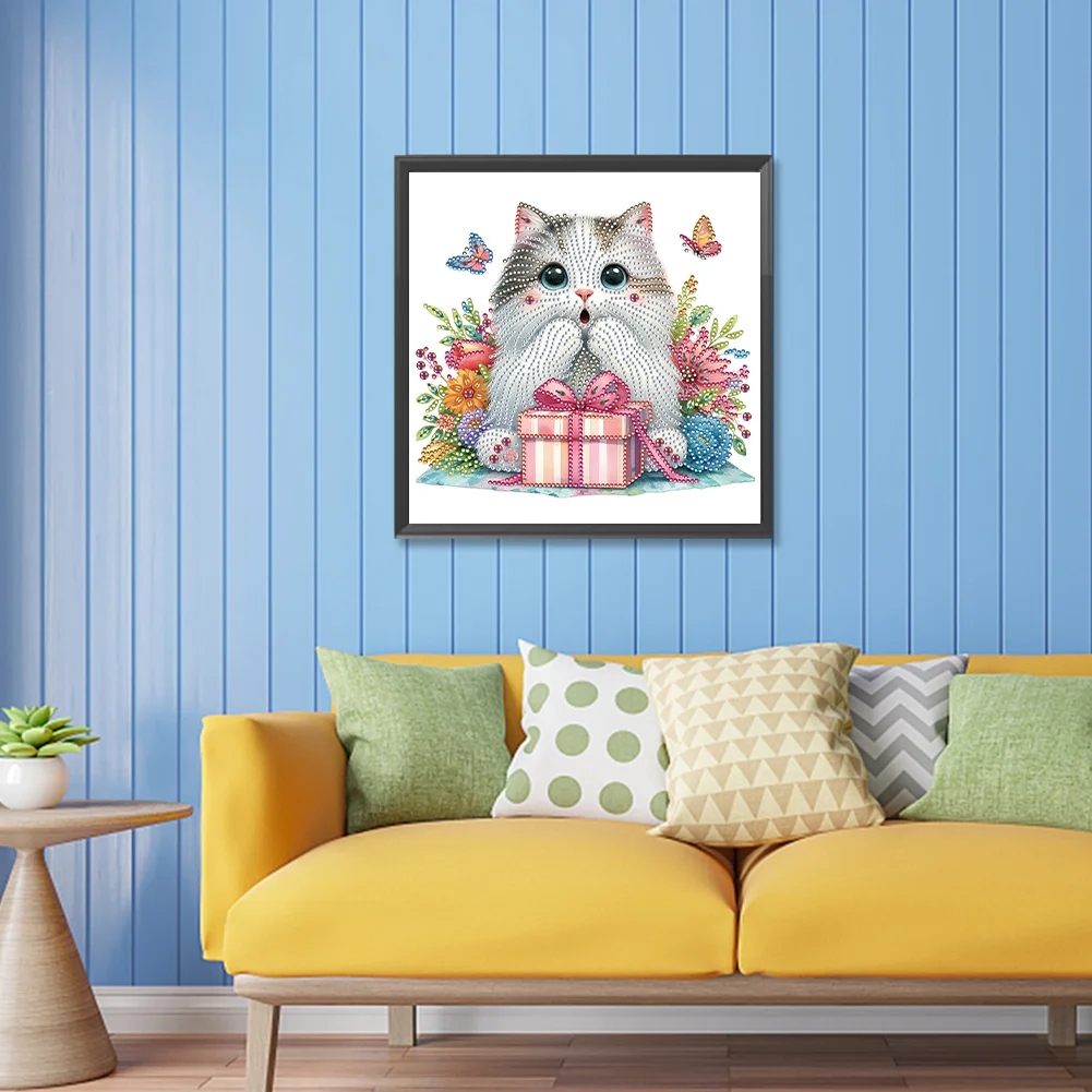 Special Shape Diamond Painting 30*30cm - Surprised Cat
