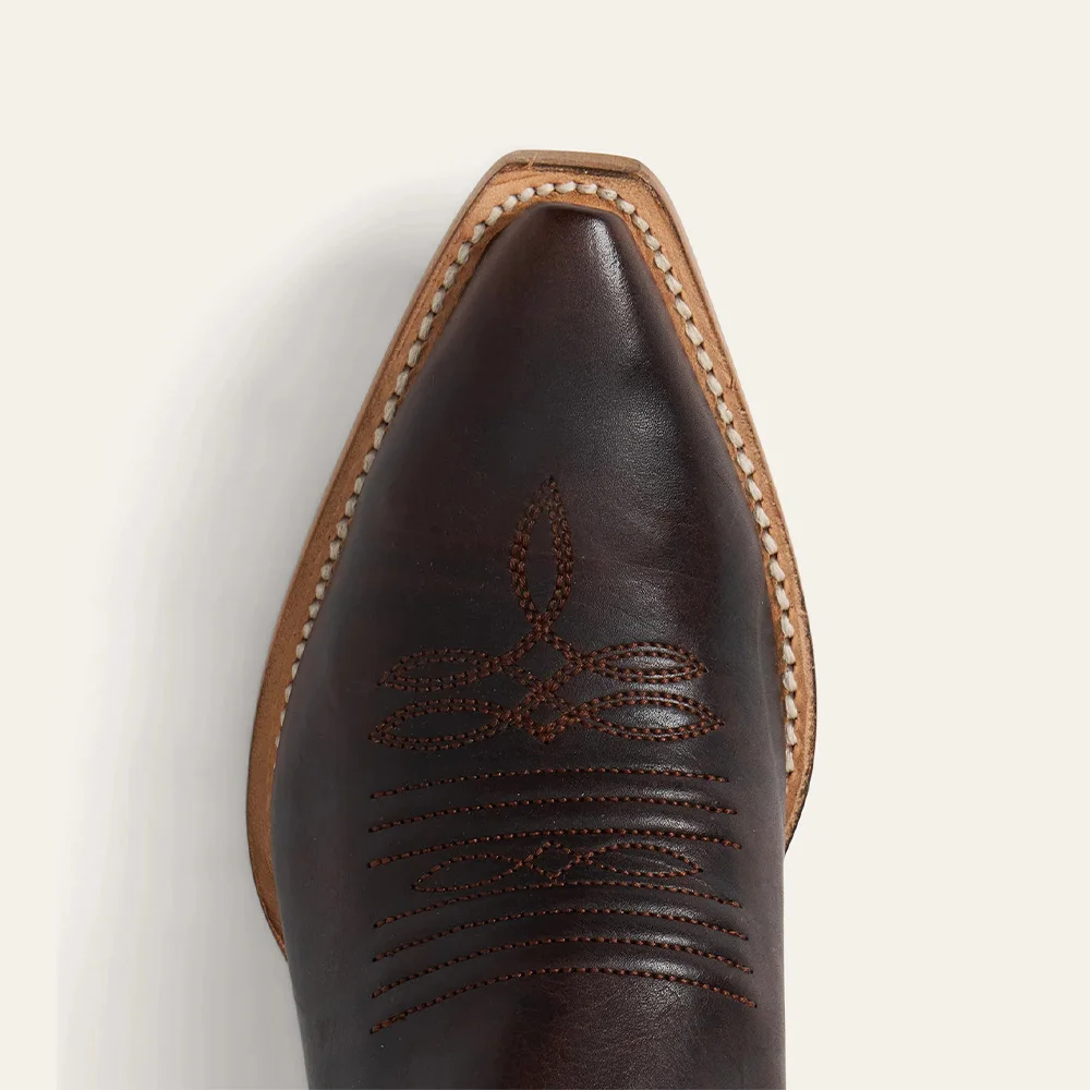 Black & Green Embroidered Knee High Snip Toe Western Boots with Zip