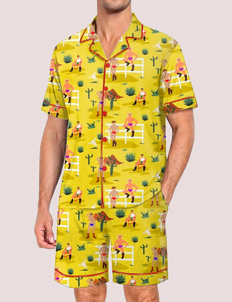 Men's Cowboys Are Too Hot For Jeans Pride Month Love Is Love Print Pajama Set