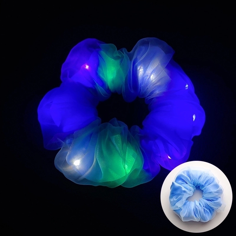 Halloween Novelty Women’S Solid Color Artificial Crystal Luminous Hair Tie