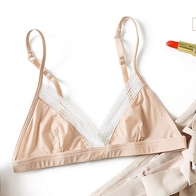 Sexy Bralette Wireless Unlined Bra Woman Underwear Soft Comfortable Sleep Tops French Lace Bralet Intimates Lingerie Satin Bras