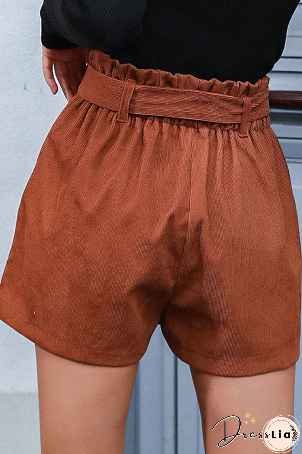 Casual Solid Draw String Straight High Waist Straight Solid Color Bottoms