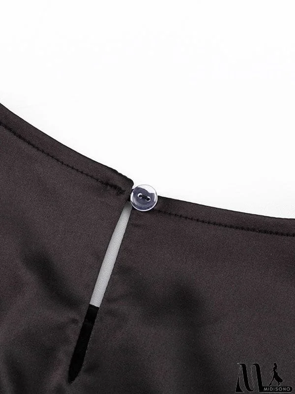 MidiSono - Casual Loose Long Sleeves Solid Color Round-Neck Maxi Dresses