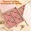 Pearl Bead Embroidery Kit Corner Bookmark PU Letter W DIY Craft