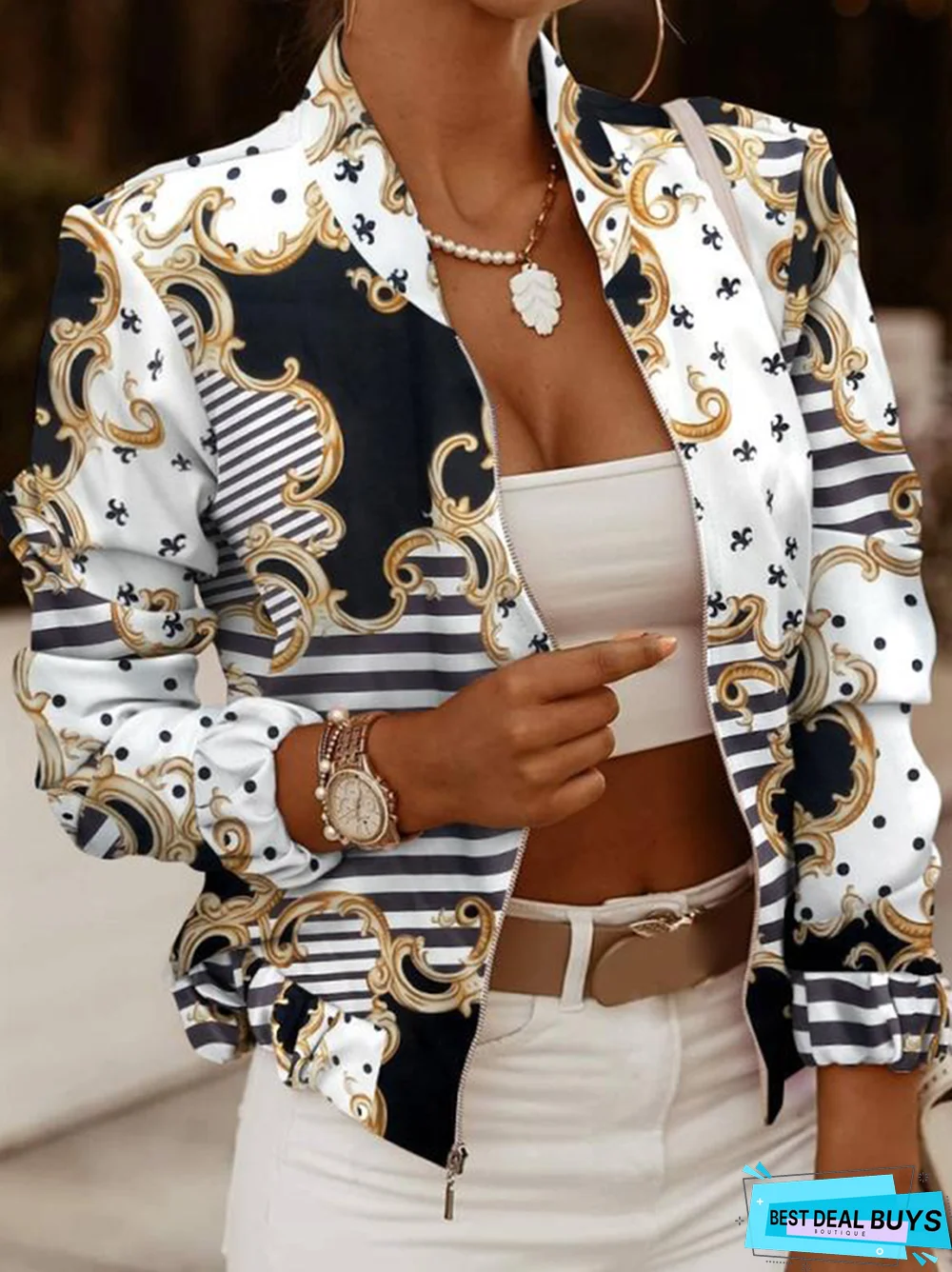 Casual Long Sleeve Shift Outerwear