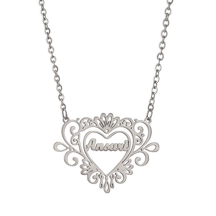 Heart-shaped Lace Name Necklace