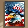 Diamond Painting-DIY Full Round Drill Eagle and Flag