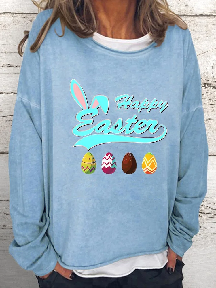 Happy Easter Women Loose Sweatshirt-0025135