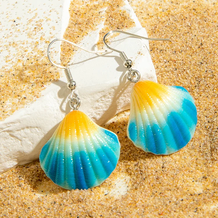 Summer Gradient Ocean-Inspired Shell Earrings