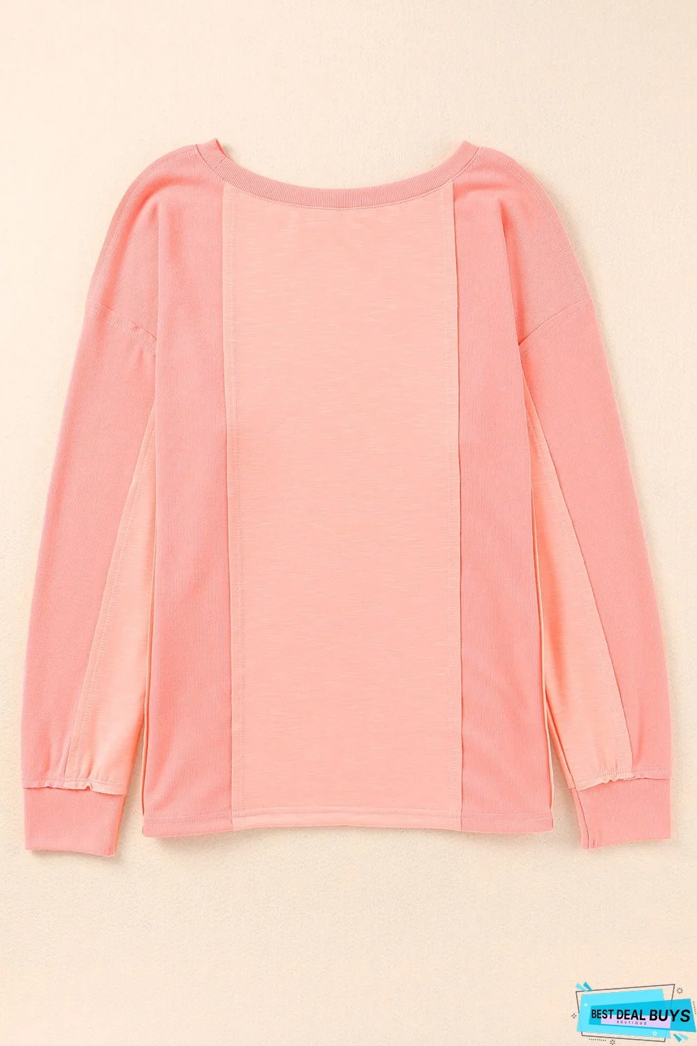 Solid Patchwork Long Sleeve Top