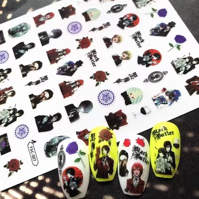 Hairrd New Tian Guan Ci Fu Pretty Otaku Nail Merch Anime Cartoon Kawaii Nail Stickers Anime 3D Nail Art Accessories Decal Unique