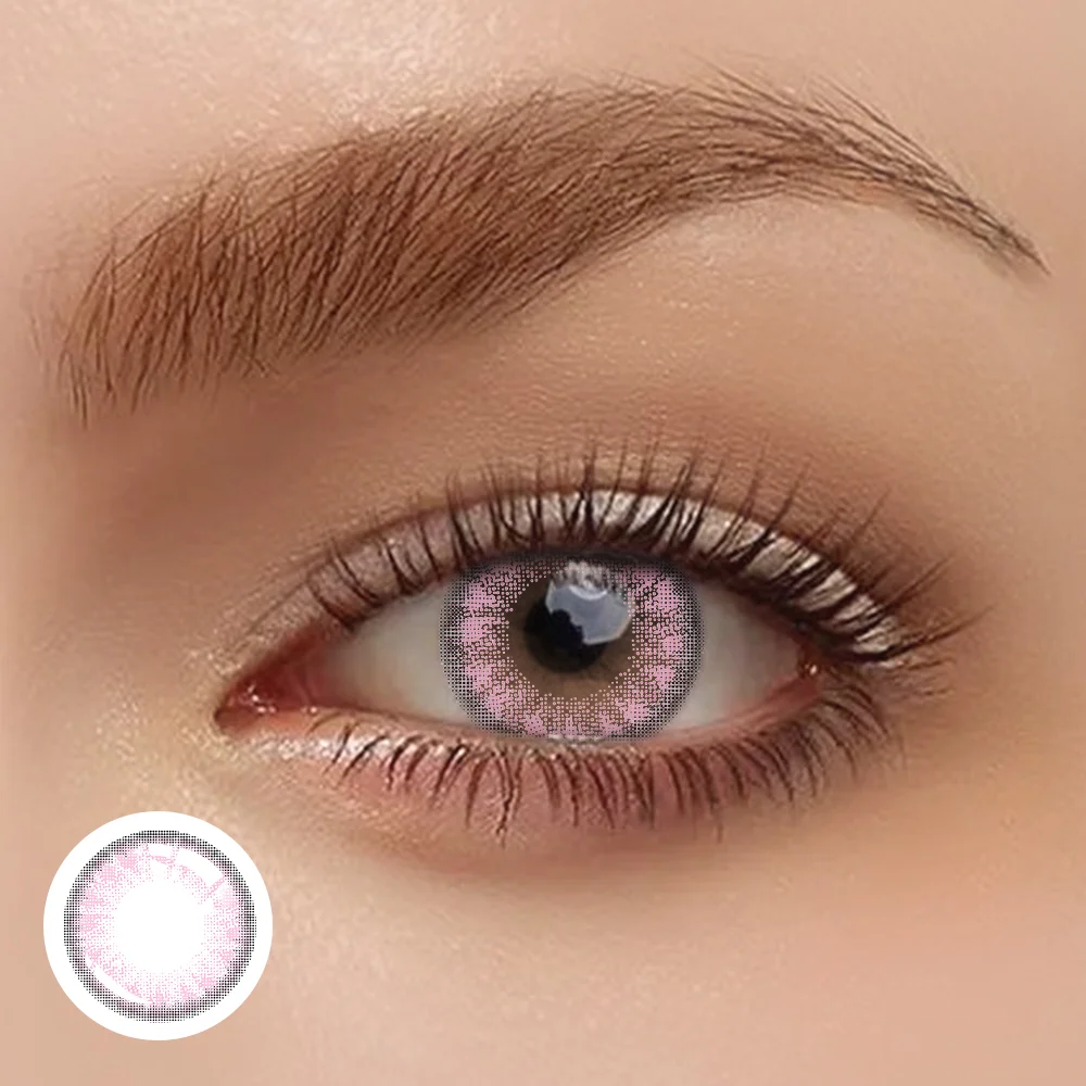 Cider Pink Yearly Contact Lenses Yearly Colored Contacts Daily Wearing 14.2mm