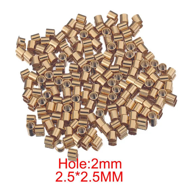 200 Pieces/Package 1.5*1.5Mm 2.5*2.5Mm 2*2Mm Hole 1~1.9Mm Hole 2~2.9Mm 304 Stainless Steel Solid Color Polished Positioning Tube