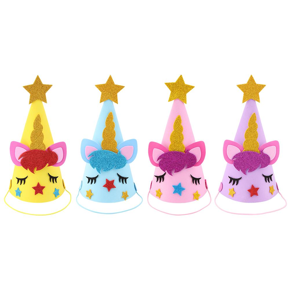 

Glitter Cartoon Horse Kids Party Hat Princess Cosplay Dance Event Headdress, Purple, 501 Original