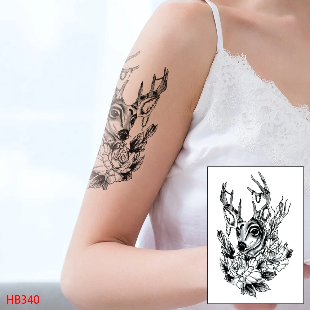 Sdrawing Transfer Waterproof Temporary Tattoos Sticker,Fake,Women Men Wolf,Skull,Eagle,Black Dragon,OWL,Beauty Body Art,Sexy Makeup