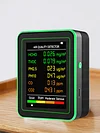 6 In 1 Air Quality Monitor Accurate PM2.5 PM10 HCHO TVOC CO2 CO Detector