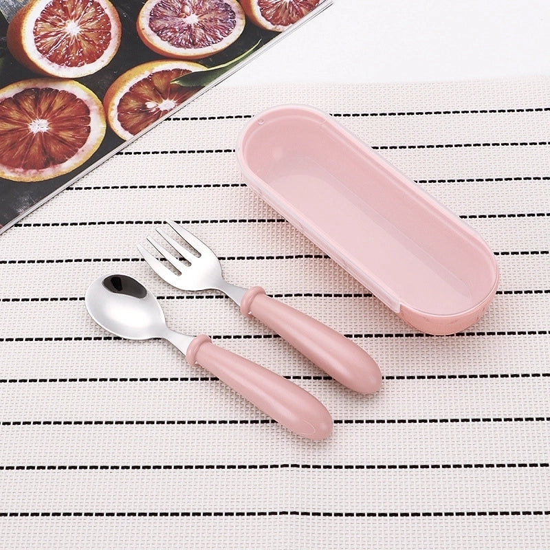 Cute Solid Color Stainless Steel Tableware