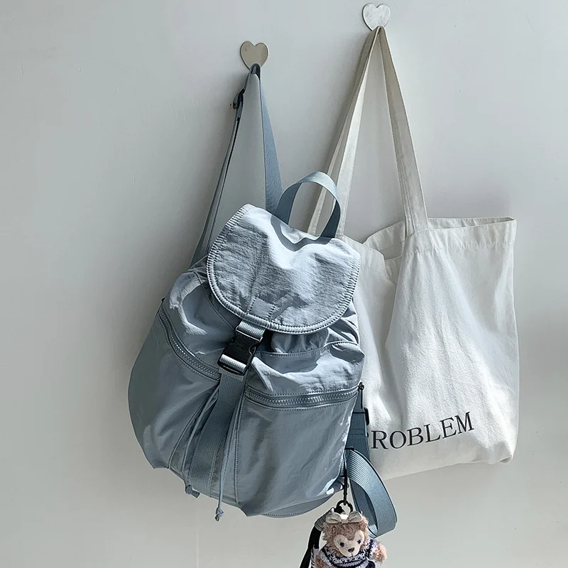 Mongw Mongw Version Of The New Flip Light Backpack Backpack Female College Students Leisure Lazy Wind Simple Fashion Backpack