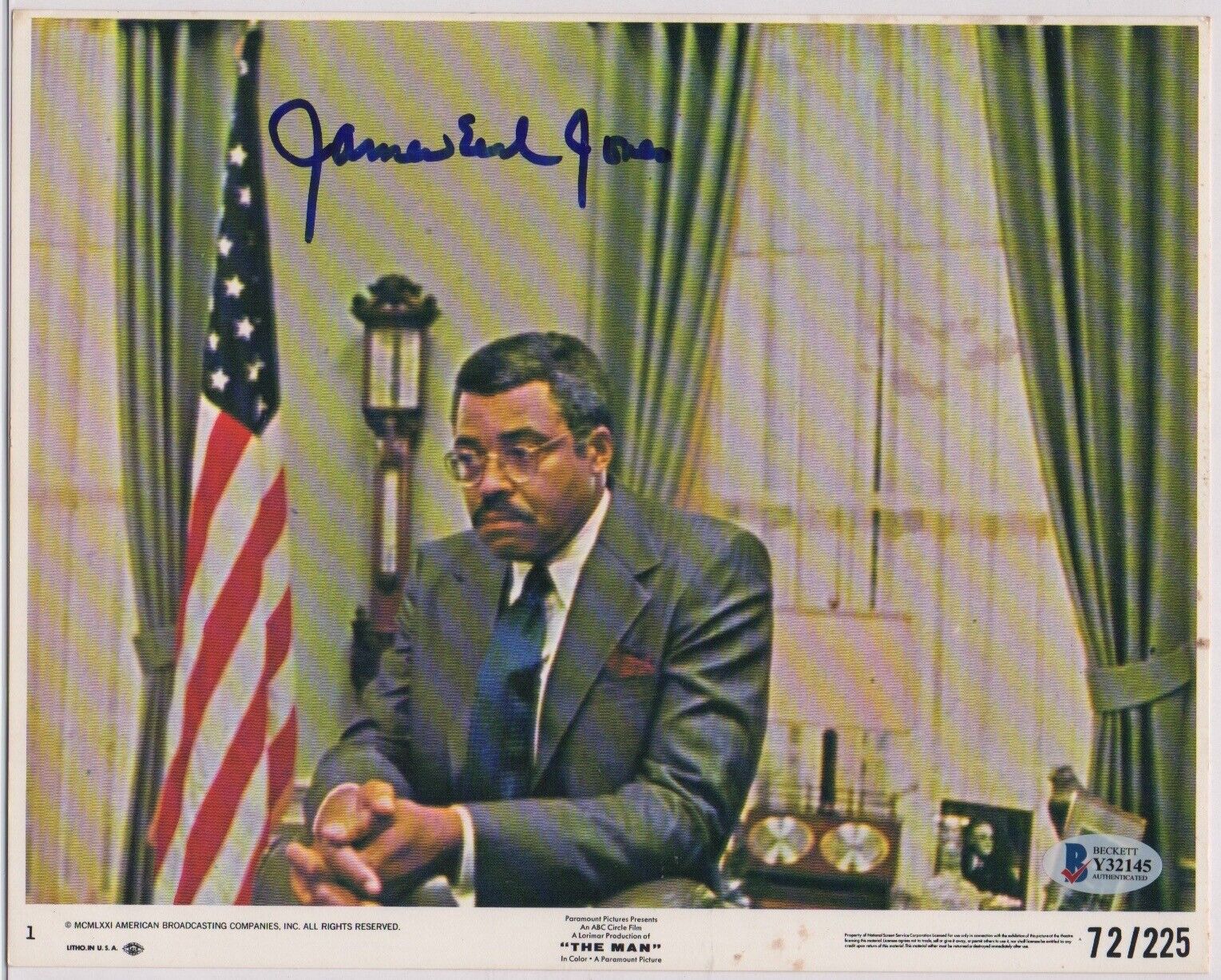 JAMES EARL JONES signed THE MAN 8x10 Lobby Card AUTOGRAPH BAS Beckett Star Wars