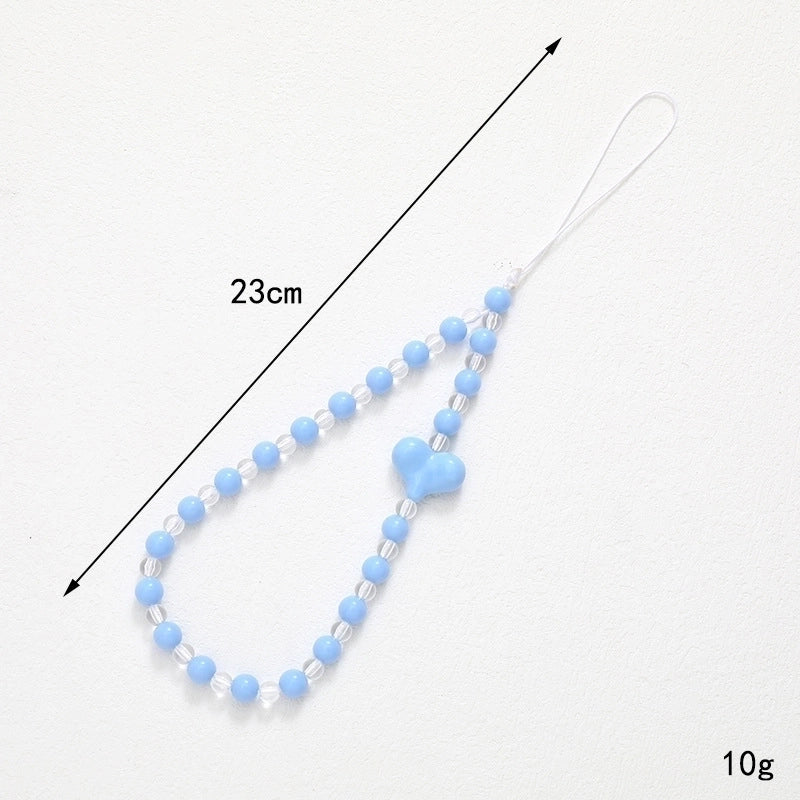 Sweet Heart Shape Beaded Beaded Bag Pendant Mobile Phone Chain